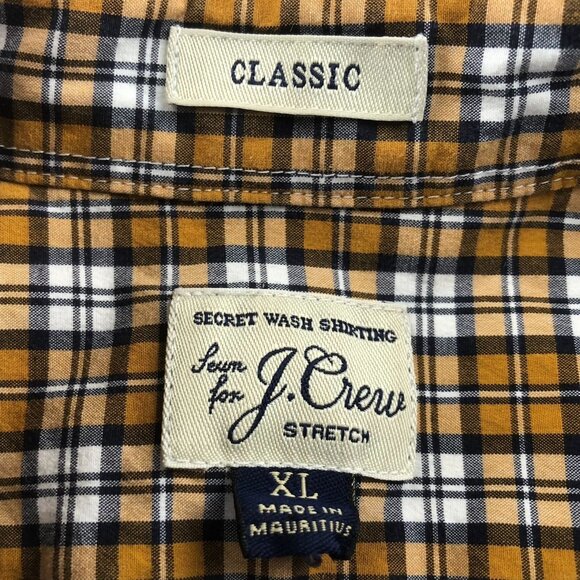 J. Crew Mens Shirt XL Long Sleeve Secret Wash Stretch Classic Plaid Button Down - Picture 3 of 9